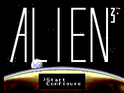 Alien 3 title screen for Sega Master System